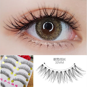 ICYCHEER 10Pairs Mink Hair False Eyelashes Natural/Thick Long Eye Lashes Wispy Makeup Messy Winged Extension Tools Wimpers