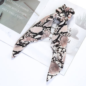 Levao Flower Print Hair Scarf Bow Scrunchies Ponytail Headband for Women Hair Accessories Bowknot Elastic Hair Rope Hairbands