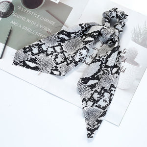 Levao Flower Print Hair Scarf Bow Scrunchies Ponytail Headband for Women Hair Accessories Bowknot Elastic Hair Rope Hairbands