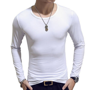 2020 Spring Men T-Shirts Long Sleeve O-Neck Casual Fitness Jogging Solid Fashion Tee Basic Running Homme Top Clothing