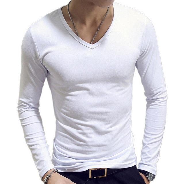 2020 Spring Men T-Shirts Long Sleeve O-Neck Casual Fitness Jogging Solid Fashion Tee Basic Running Homme Top Clothing