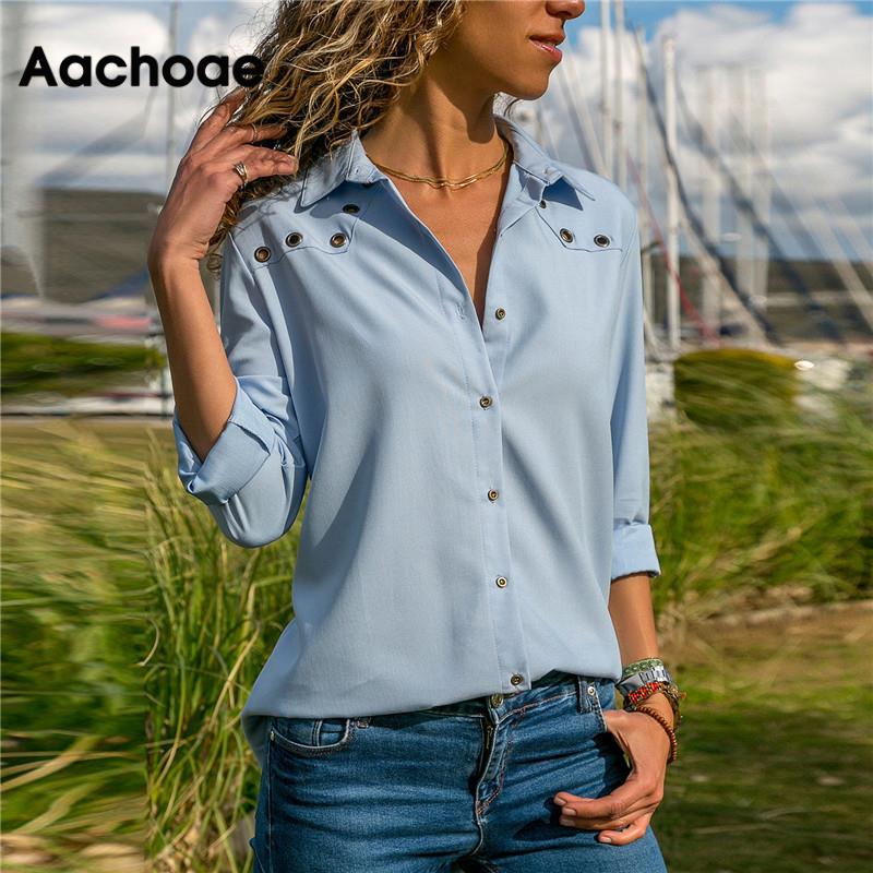 Women Tops Blouses 2020 Spring Elegant Pure Long Sleeve Blouse Shirt Turn Down Collar Chiffon Blouse Office Shirts Blusas Camisa