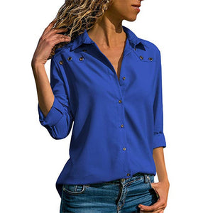 Women Tops Blouses 2020 Spring Elegant Pure Long Sleeve Blouse Shirt Turn Down Collar Chiffon Blouse Office Shirts Blusas Camisa
