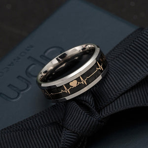 Luminous ECG Ring Stainless Steel Ring Promise Heartbeat Ring Glowing Jewelry for Men Women