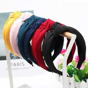 สีทึบโบว์ Headbands สำหรับผู้หญิงง่ายผ้า Hairband อุปกรณ์เสริมผมกว้างผม BAND