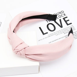 สีทึบโบว์ Headbands สำหรับผู้หญิงง่ายผ้า Hairband อุปกรณ์เสริมผมกว้างผม BAND