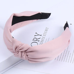 สีทึบโบว์ Headbands สำหรับผู้หญิงง่ายผ้า Hairband อุปกรณ์เสริมผมกว้างผม BAND