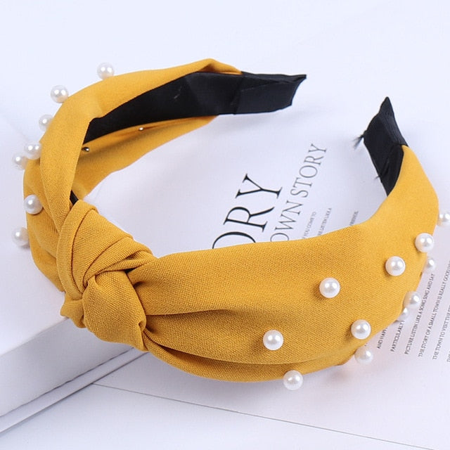 สีทึบโบว์ Headbands สำหรับผู้หญิงง่ายผ้า Hairband อุปกรณ์เสริมผมกว้างผม BAND