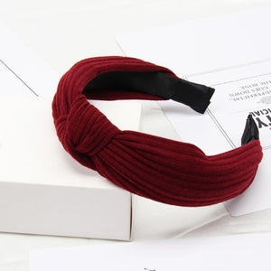 สีทึบโบว์ Headbands สำหรับผู้หญิงง่ายผ้า Hairband อุปกรณ์เสริมผมกว้างผม BAND