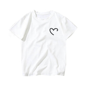 2020 Summer Women T-shirt Girls Harajuku Love Print Top TShirt Short Sleeve O Neck Couples Lovers Cotton white tshirt camiseta