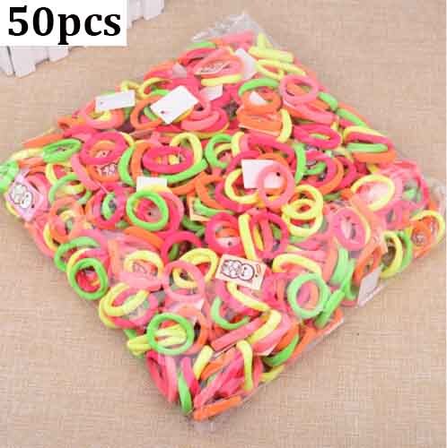 100Pcs Diameter 35MM High Elastic Hair Bands for Women Girls Hairband Ponytail Holder Rubber Scrunchies Hair Accessories