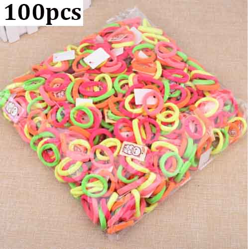 100Pcs Diameter 35MM High Elastic Hair Bands for Women Girls Hairband Ponytail Holder Rubber Scrunchies Hair Accessories