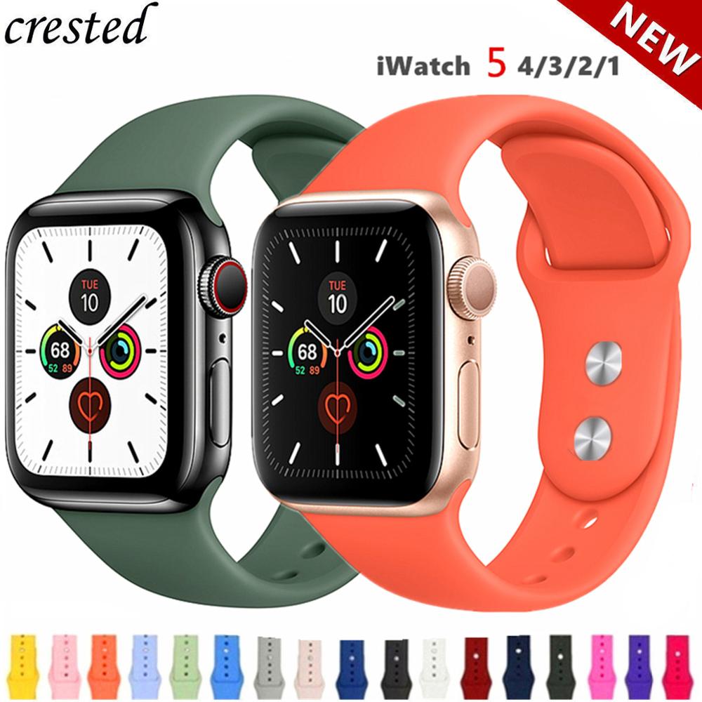 Silicone pulseira Apple watch 4 5 44mm 40mm apple watch band 38mm 42mm iWatch Macio Colorido Esporte borracha pulseiras apple watch 3 2 1 38/42 mm