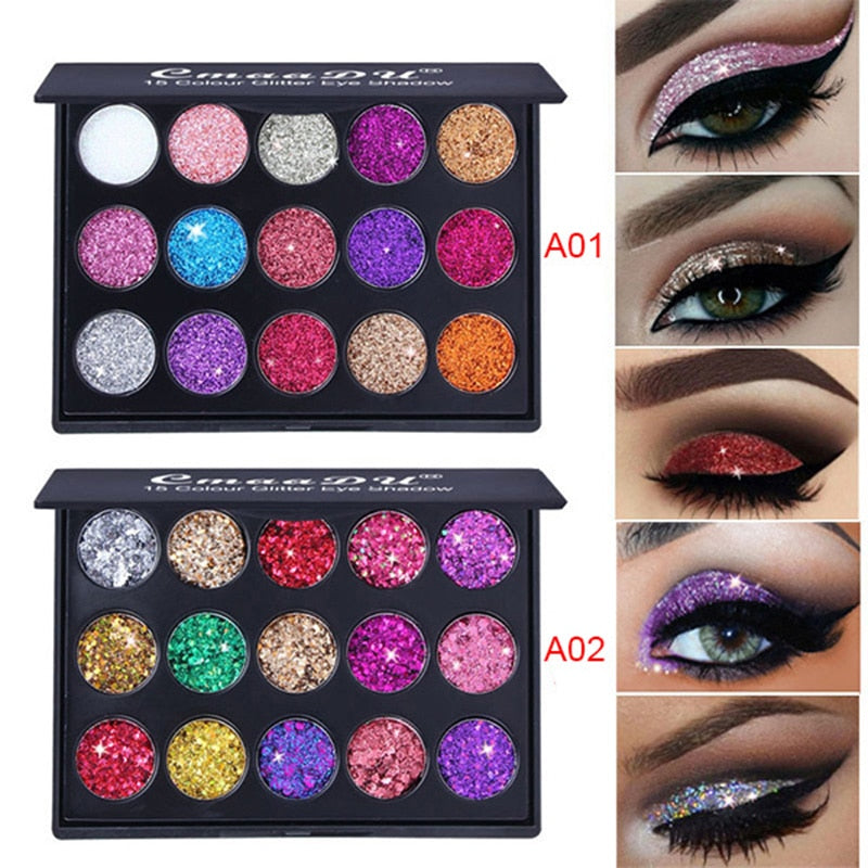 CmaaDu Diamond Glitter Eyeshadow Pallete Shimmer Eye shadow Pallete Fashion Beauty Eyes MakeUp Powder Pallete Korea Cosmetics