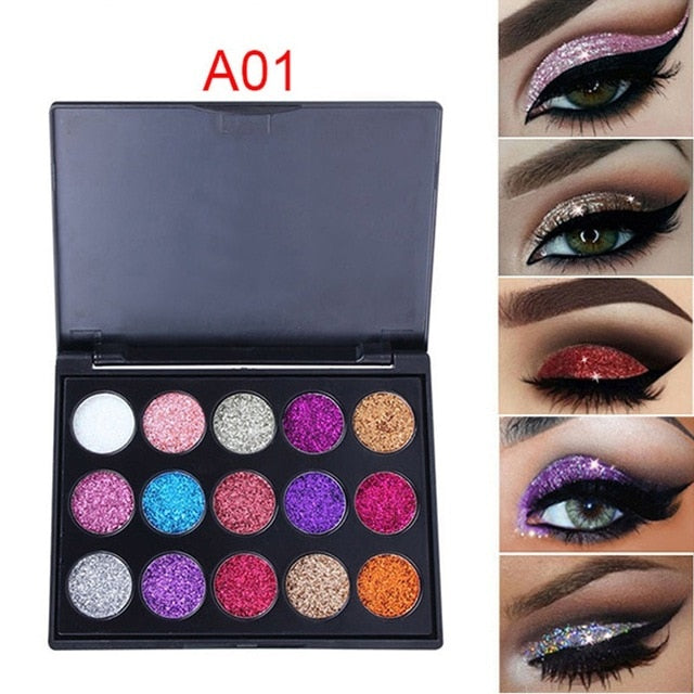 CmaaDu Diamond Glitter Eyeshadow Pallete Shimmer Eye shadow Pallete Fashion Beauty Eyes MakeUp Powder Pallete Korea Cosmetics