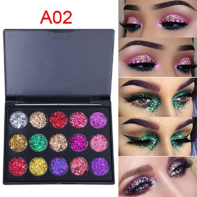 CmaaDu Diamond Glitter Eyeshadow Pallete Shimmer Eye shadow Pallete Fashion Beauty Eyes MakeUp Powder Pallete Korea Cosmetics