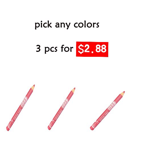 3pcs Lipstick Pencil Waterproof Long Lasting 12 colors Matte Glitter Lip Liner Makeup Cosmetics