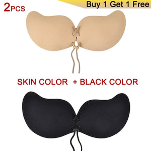 DERUILADY Invisible Silicone Sticky Bras For Women Adhesive Strapless Push Up Bralette Seamless Backless Fly Bra Sexy Lingerie