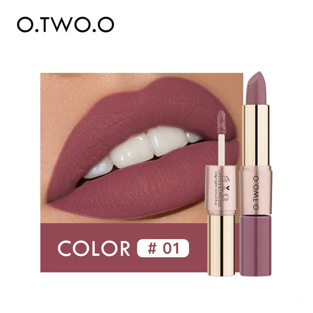 O.TWO.O 12 Colors Lips Makeup Lipstick  Lip Gloss Long Lasting Moisture Cosmetic Lipstick Red Lip Matte Lipstick Waterproof