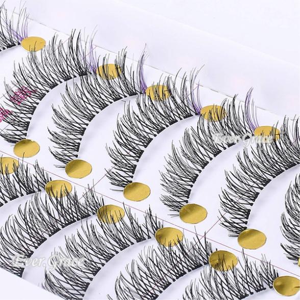 ICYCHEER 10Pairs Mink Hair False Eyelashes Natural/Thick Long Eye Lashes Wispy Makeup Messy Winged Extension Tools Wimpers