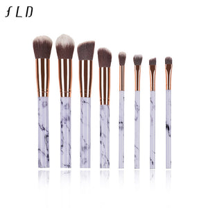 FLD 10 Pcs/ 8 Pcs professional makeup brush Set tools Powder Foundation Eyeshadow Lip Eyeliner Blush Marble Face Makeup Brushes