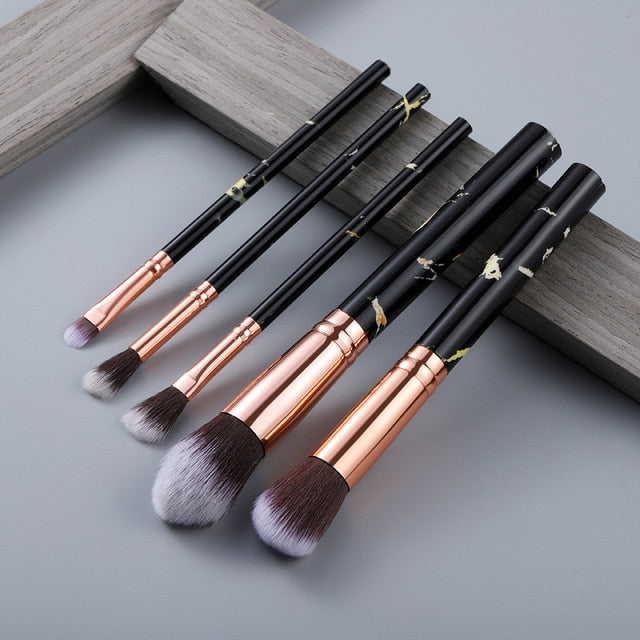 FLD 10 Pcs/ 8 Pcs professional makeup brush Set tools Powder Foundation Eyeshadow Lip Eyeliner Blush Marble Face Makeup Brushes