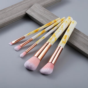 FLD 10 Pcs/ 8 Pcs professional makeup brush Set tools Powder Foundation Eyeshadow Lip Eyeliner Blush Marble Face Makeup Brushes