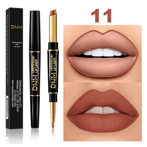 12 Colors Long-lasting Lip Liner Matte Lipsticks Double Head Lip Pencil Waterproof Moisturizing Makeup Contour Cosmetics TSLM2