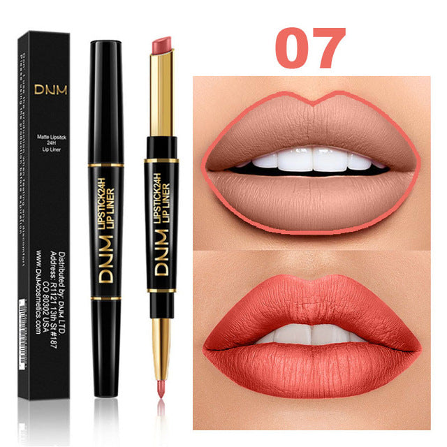 12 Colors Long-lasting Lip Liner Matte Lipsticks Double Head Lip Pencil Waterproof Moisturizing Makeup Contour Cosmetics TSLM2